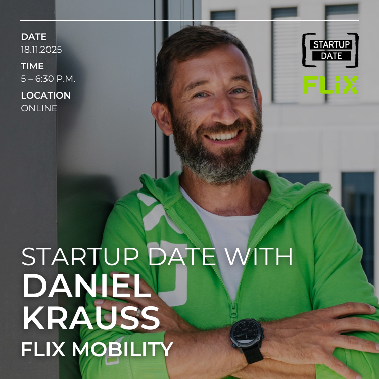 Startup Date mit Daniel Krauss von FlixMobility bei der KIT Gründerschmiede – Deutsch.